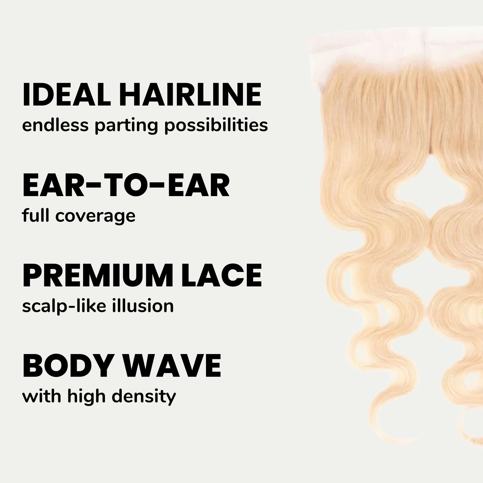 Blonde Body Wave 13x4 Transparent Lace Human Hair Frontal - Private Label