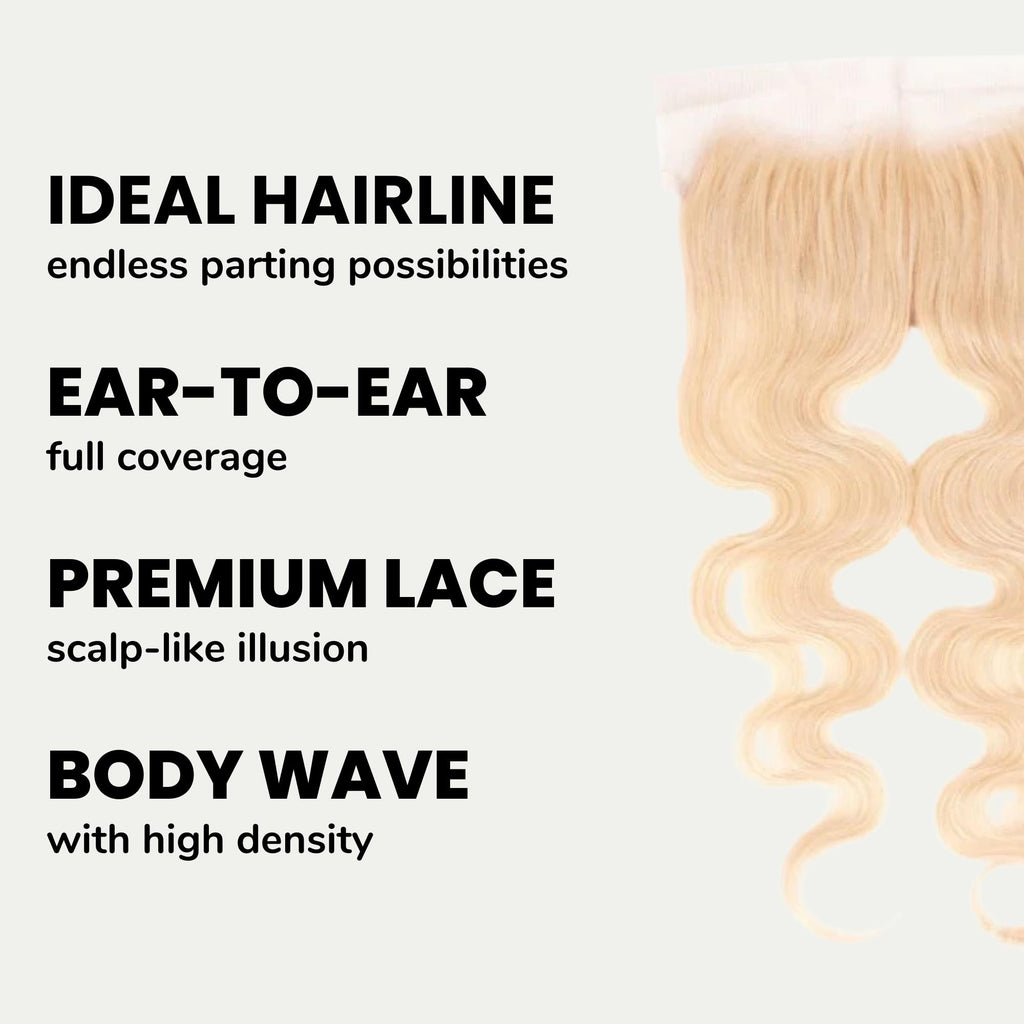 Blonde Body Wave 13x4 Transparent Lace Human Hair Frontal - Private Label