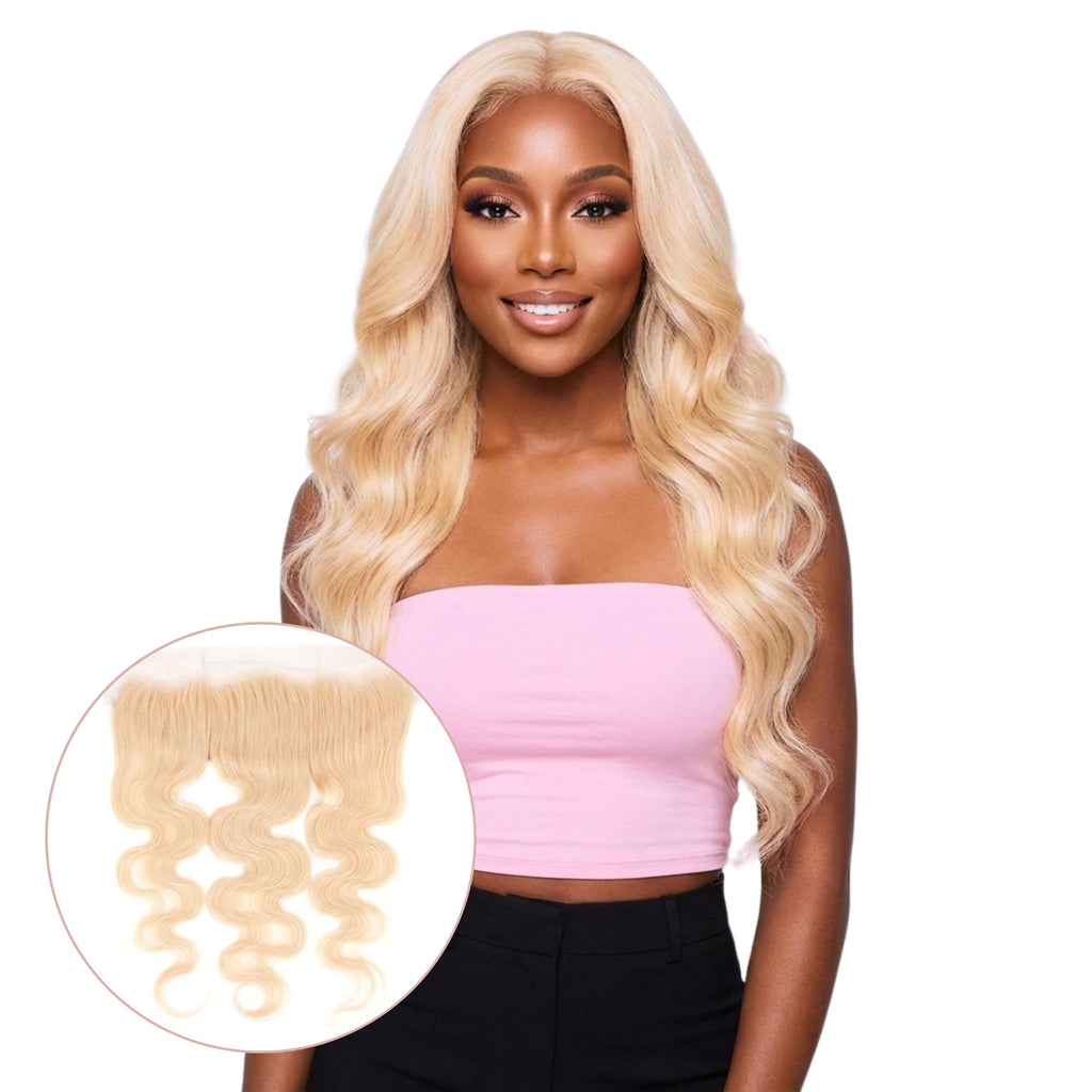 Blonde Body Wave 13x4 Transparent Lace Human Hair Frontal - Private Label