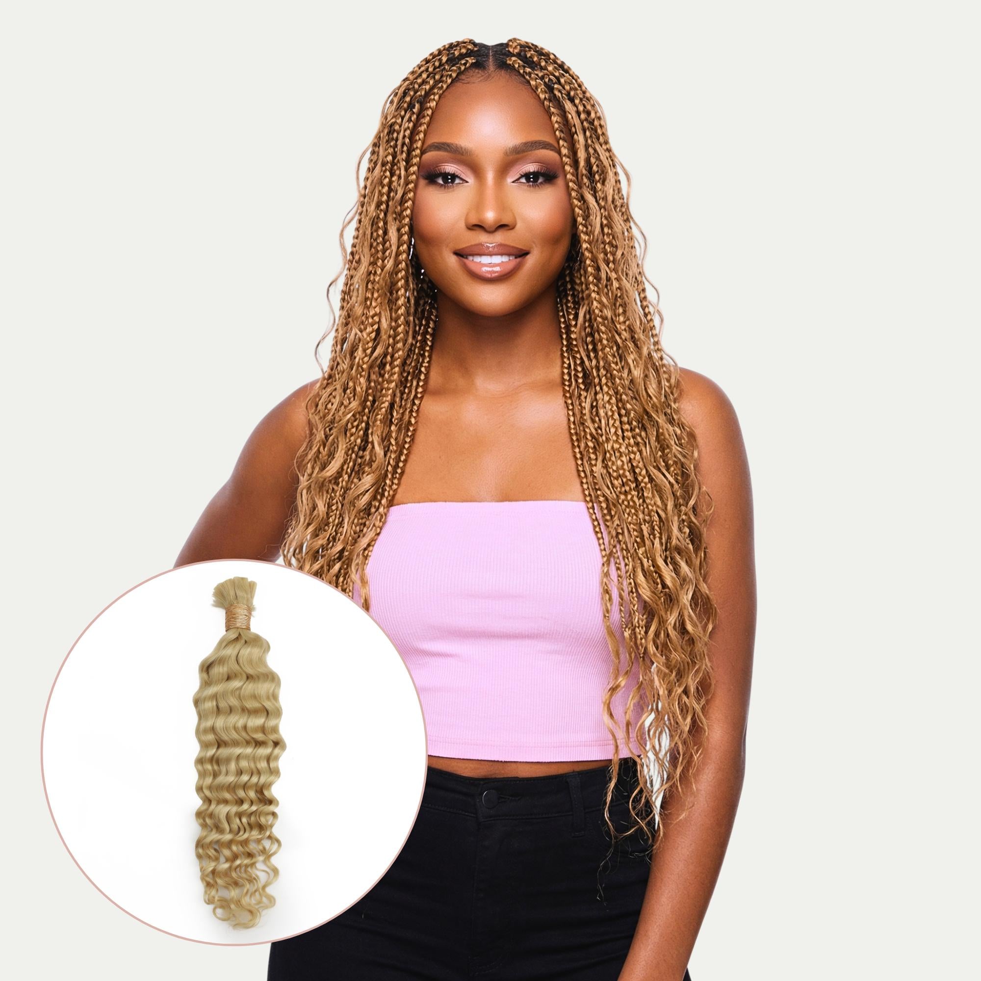 Blonde Deep Wave Bulk 100% Human Braiding Hair - Private Label