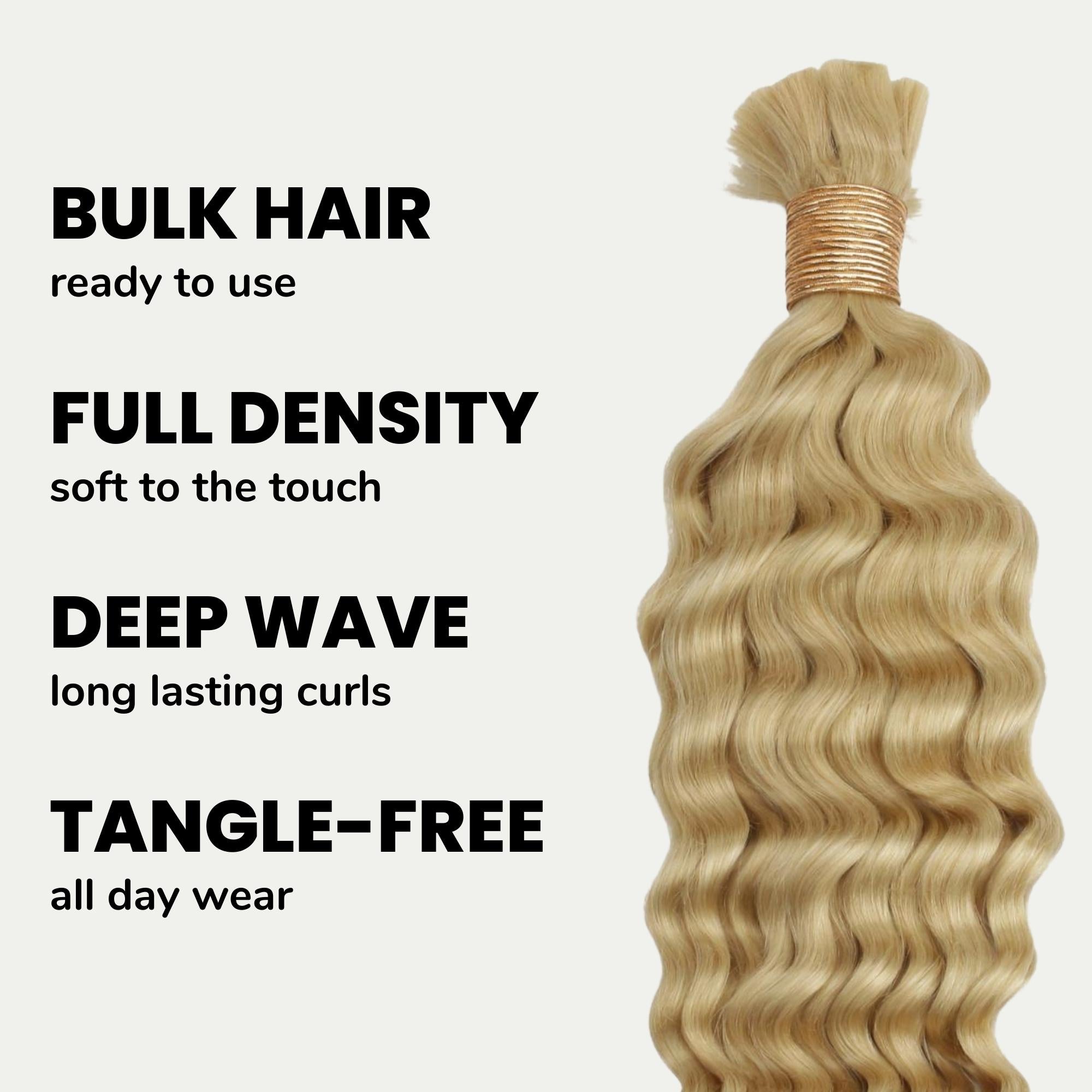 Blonde Deep Wave Bulk 100% Human Braiding Hair - Private Label
