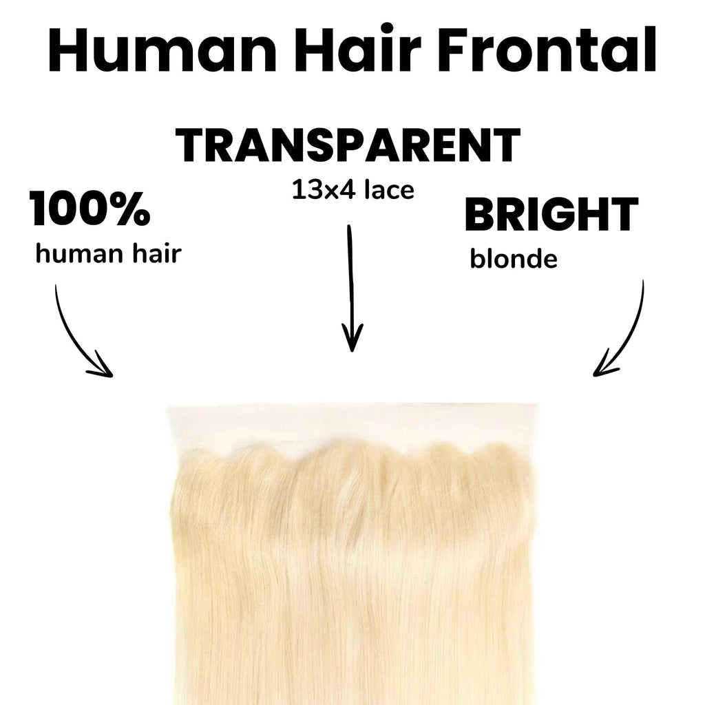 Blonde Straight 13x4 Transparent Lace Human Hair Frontal - Private Label