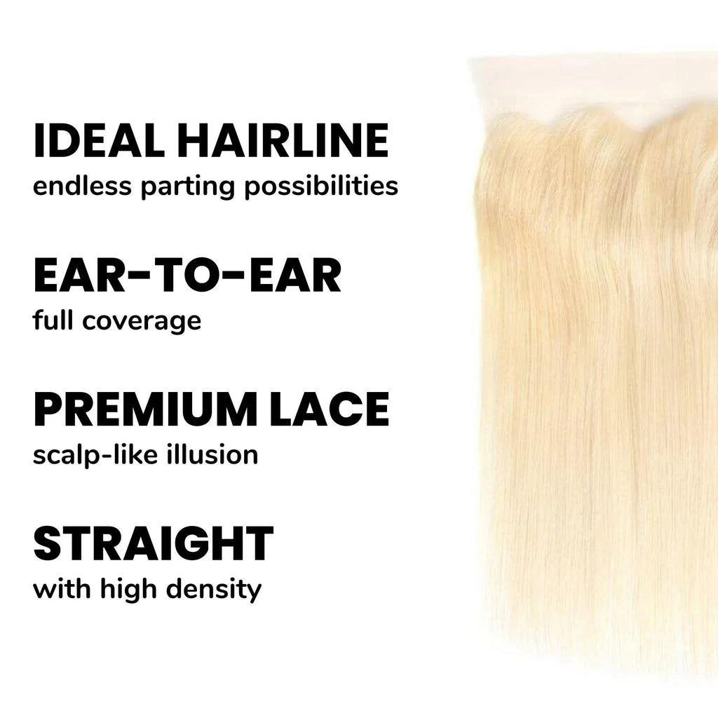 Blonde Straight 13x4 Transparent Lace Human Hair Frontal - Private Label