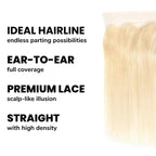 Blonde Straight 13x4 Transparent Lace Human Hair Frontal - Private Label