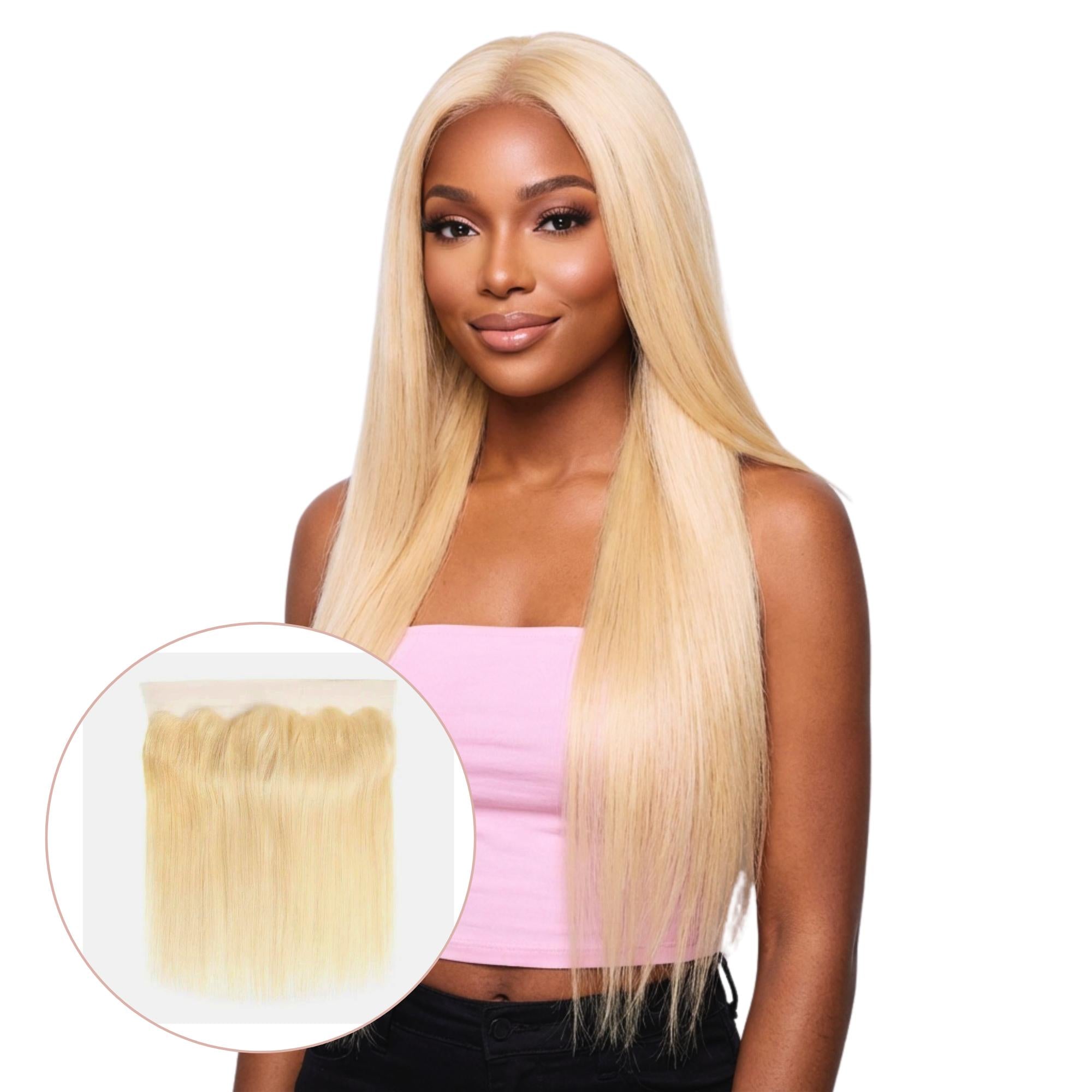 Blonde Straight 13x4 Transparent Lace Human Hair Frontal - Private Label
