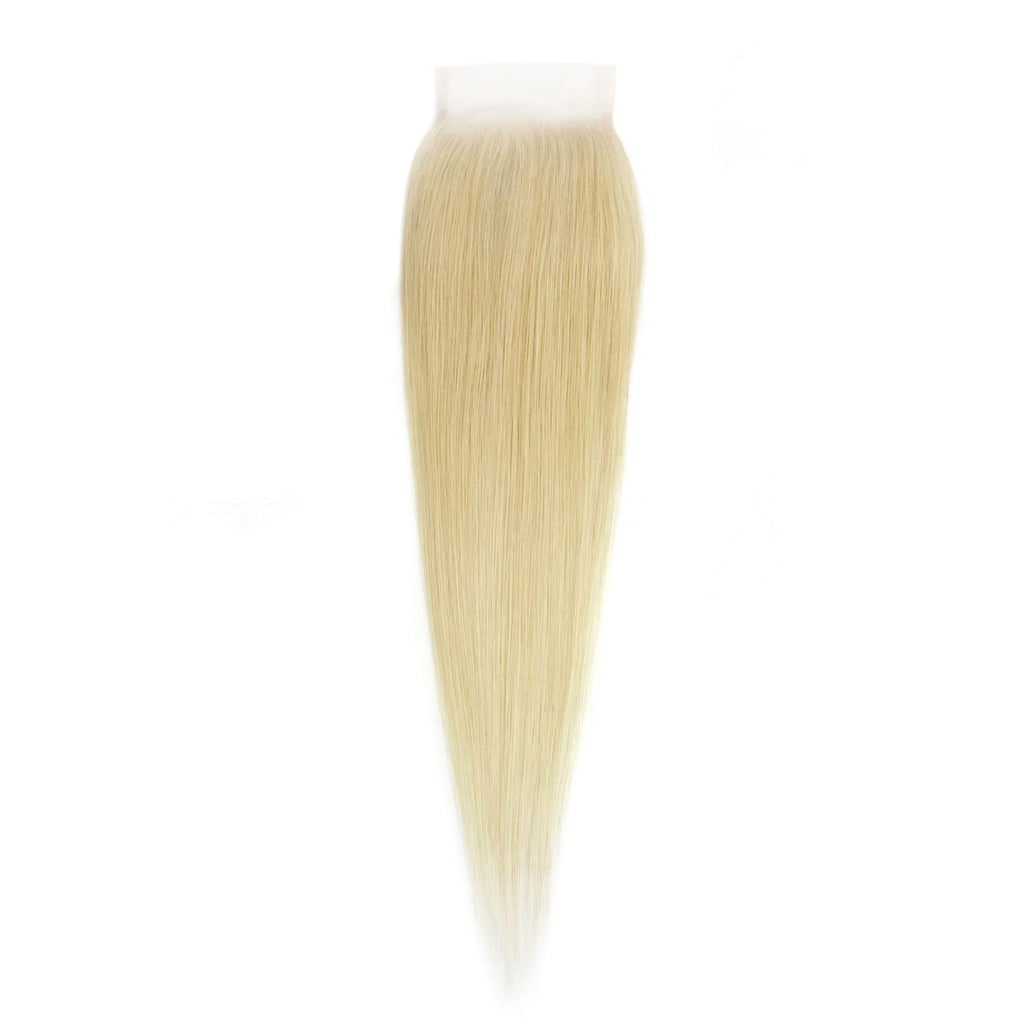 Blonde Straight 4x4 Transparent Lace Human Hair Closure - Private Label