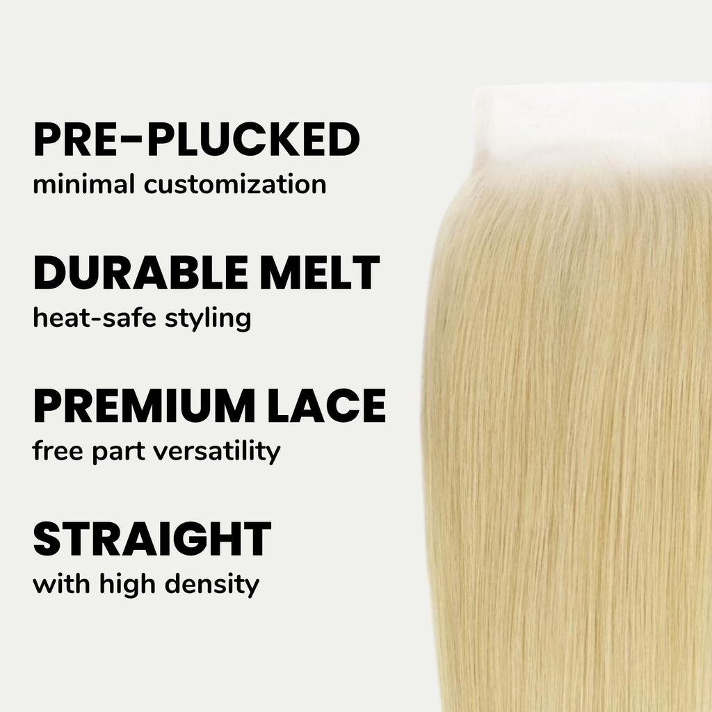 Blonde Straight 4x4 Transparent Lace Human Hair Closure - Private Label