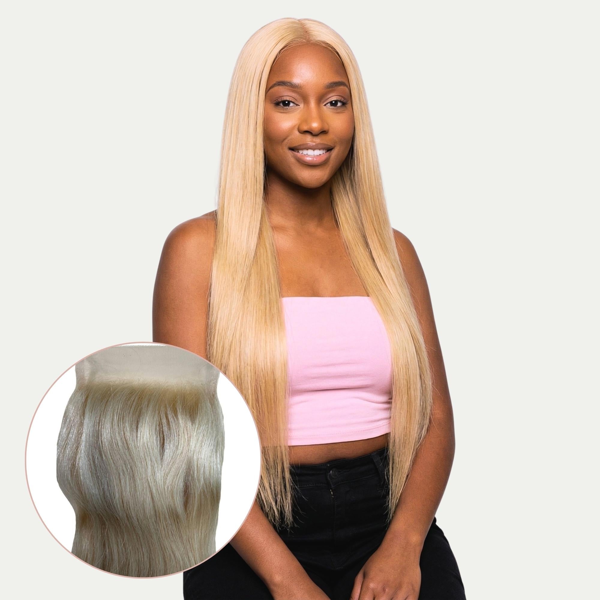 Blonde Straight 4x4 Transparent Lace Human Hair Closure - Private Label