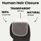 Body Wave 5x5 Transparent Lace Human Hair Closure - Private Label
