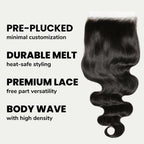 Body Wave 6x6 HD Lace Human Hair Closure - Private Label