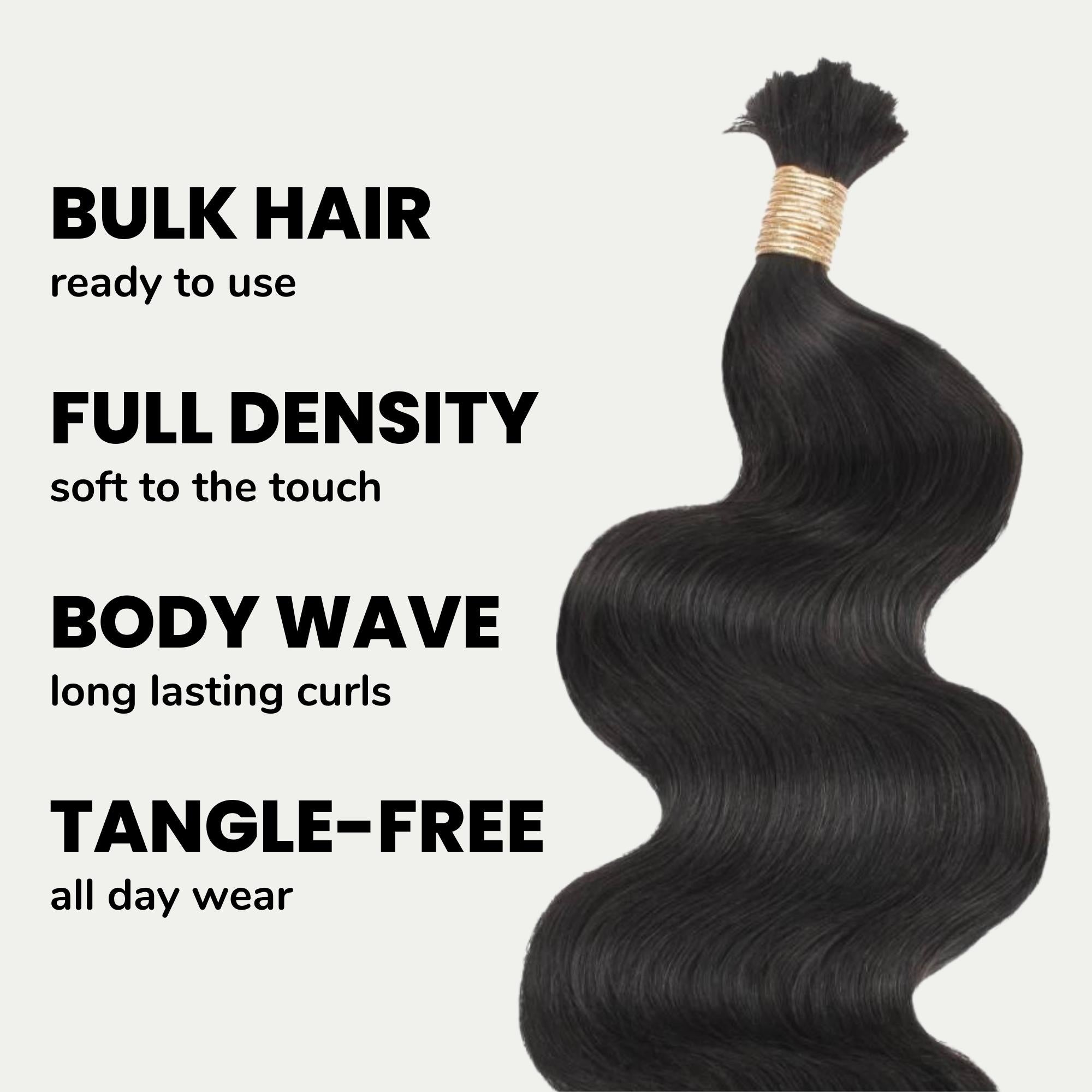 Body Wave Bulk 100% Human Braiding Hair - Private Label