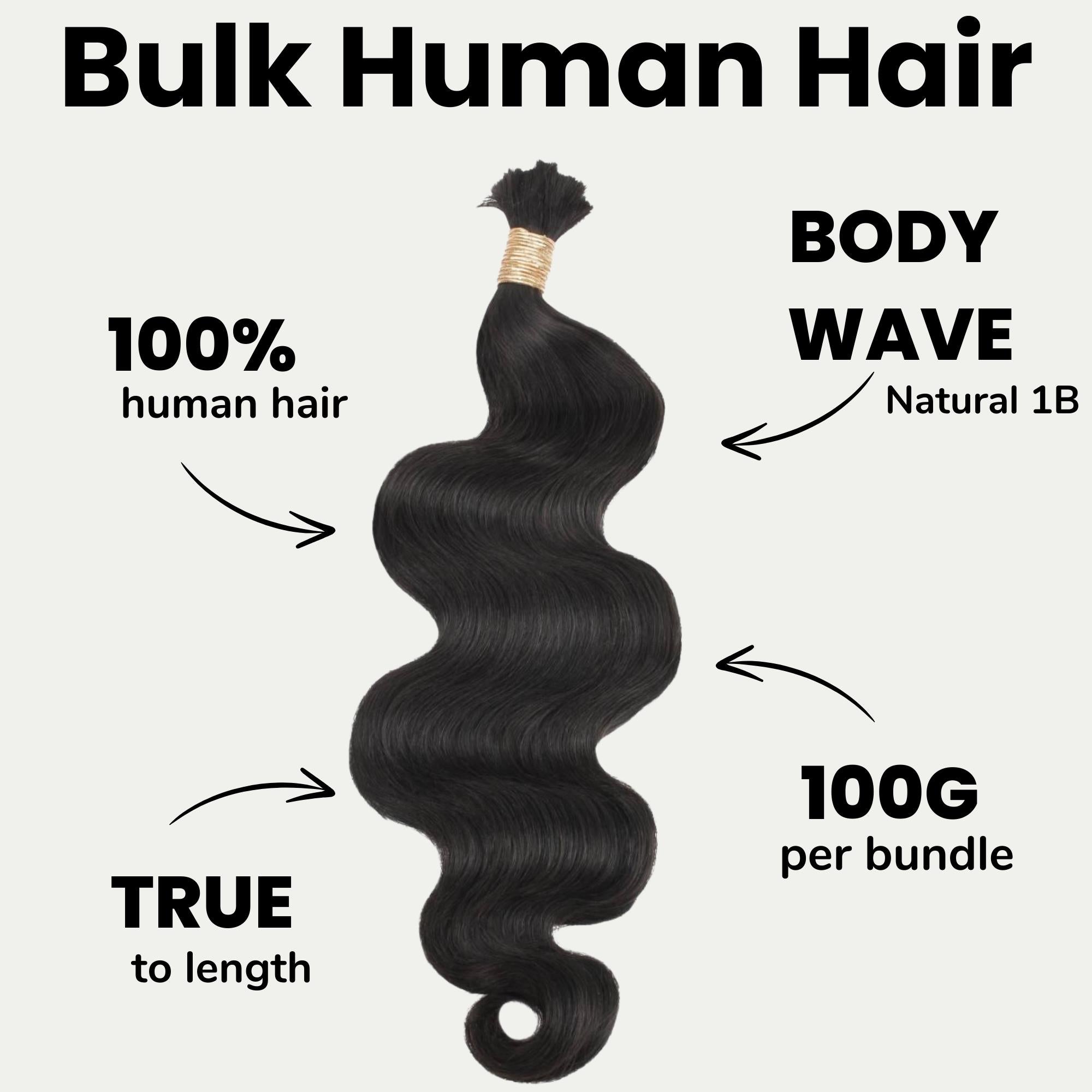 Body Wave Bulk 100% Human Braiding Hair - Private Label