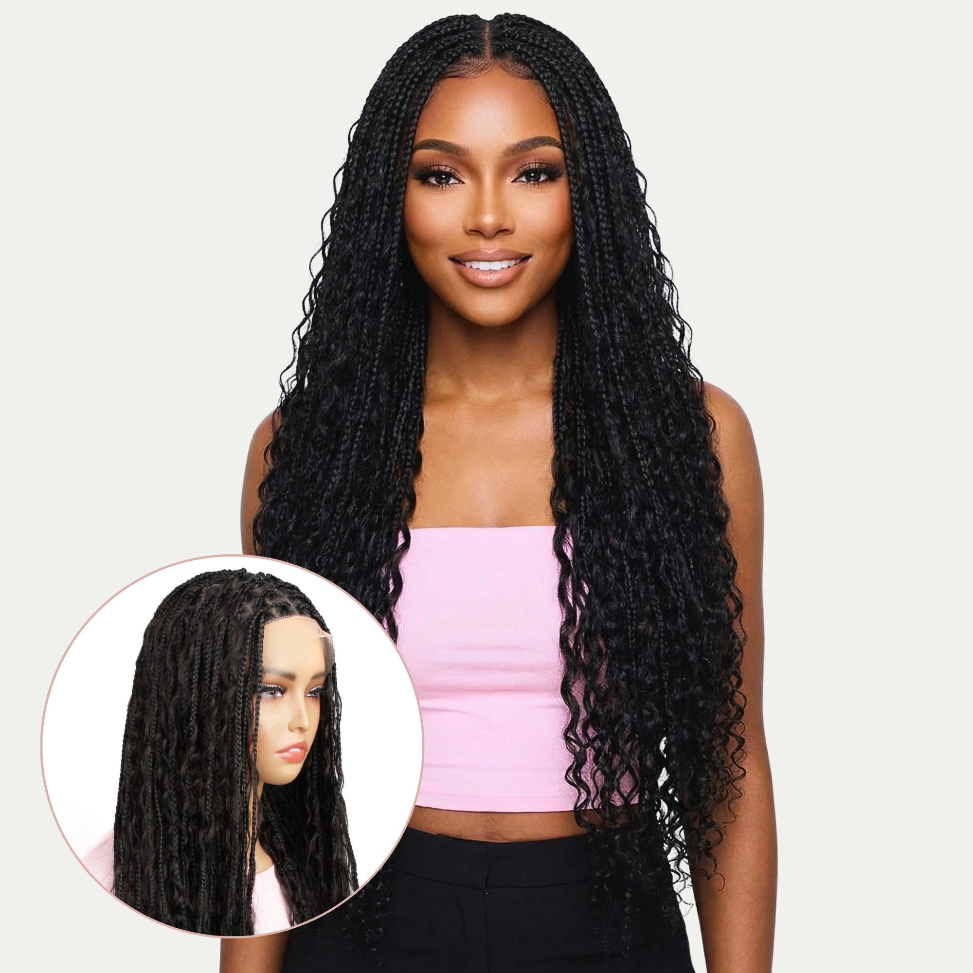 Boho Braid Full Lace Human Hair Blended Wig - Private Label