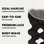 Brazilian Body Wave 13x4 Transparent Lace Human Hair Frontal - Private Label
