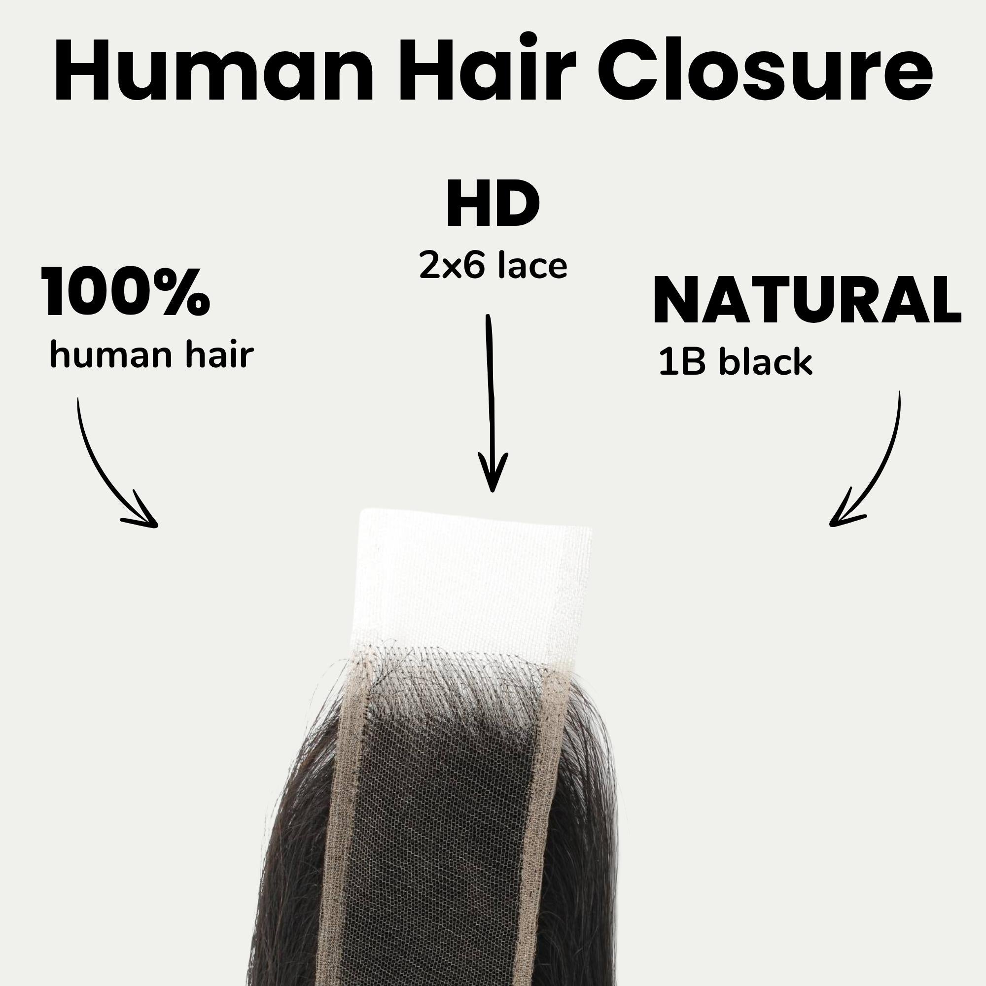 Brazilian Body Wave 2x6 HD Lace Human Hair Closure - Private Label