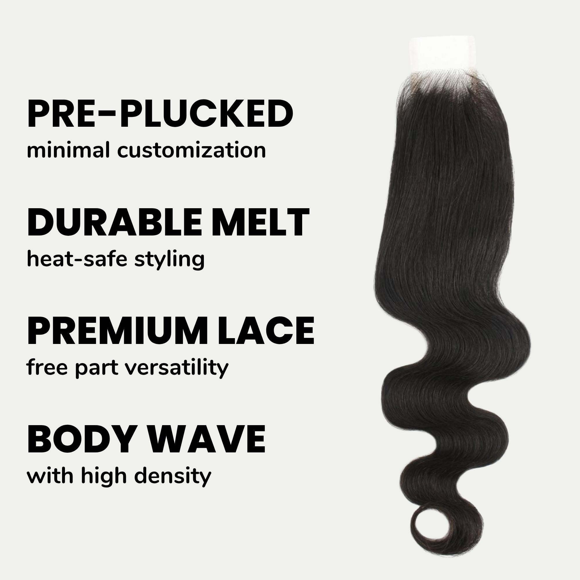 Brazilian Body Wave 2x6 Transparent Lace Human Hair Closure - Private Label