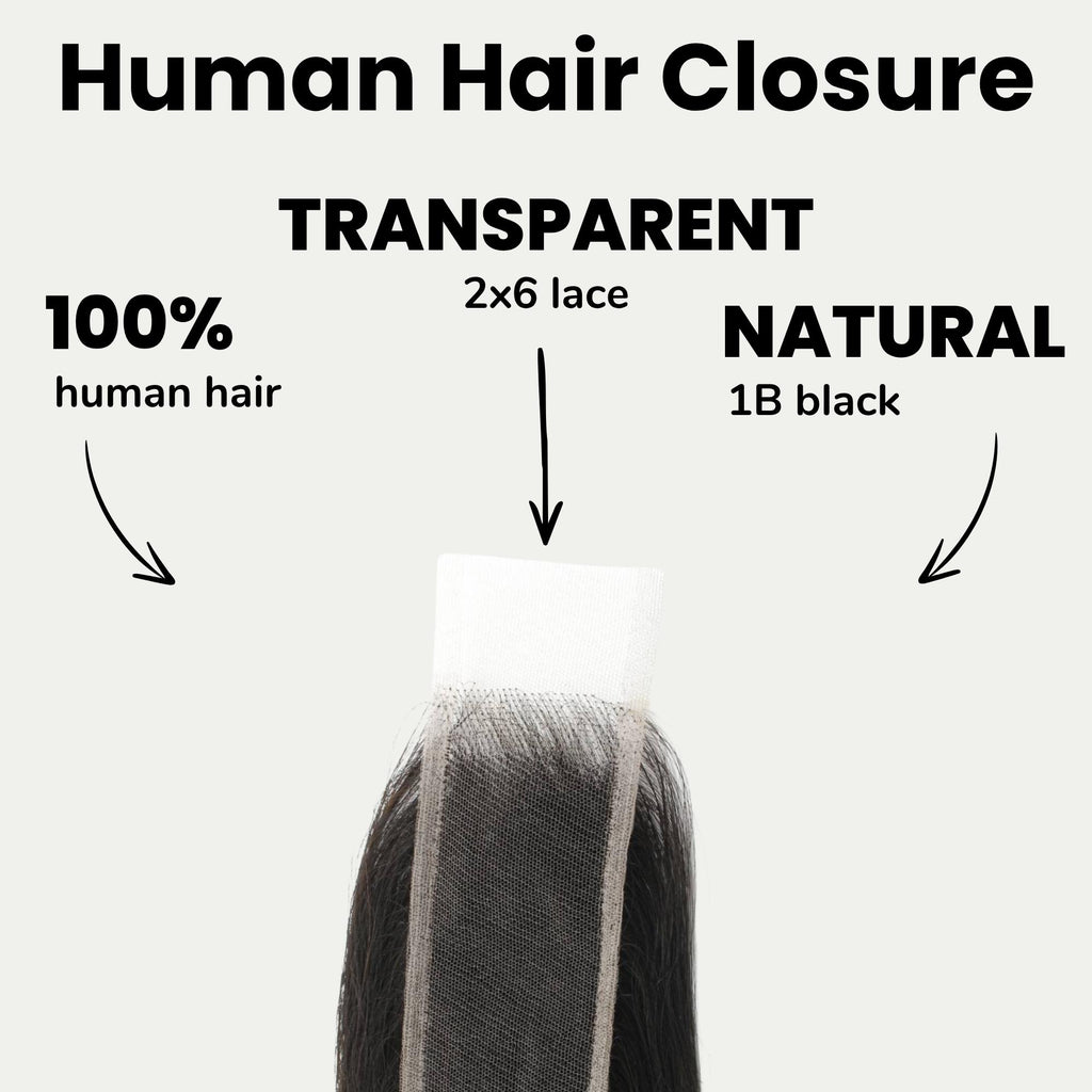 Brazilian Body Wave 2x6 Transparent Lace Human Hair Closure - Private Label
