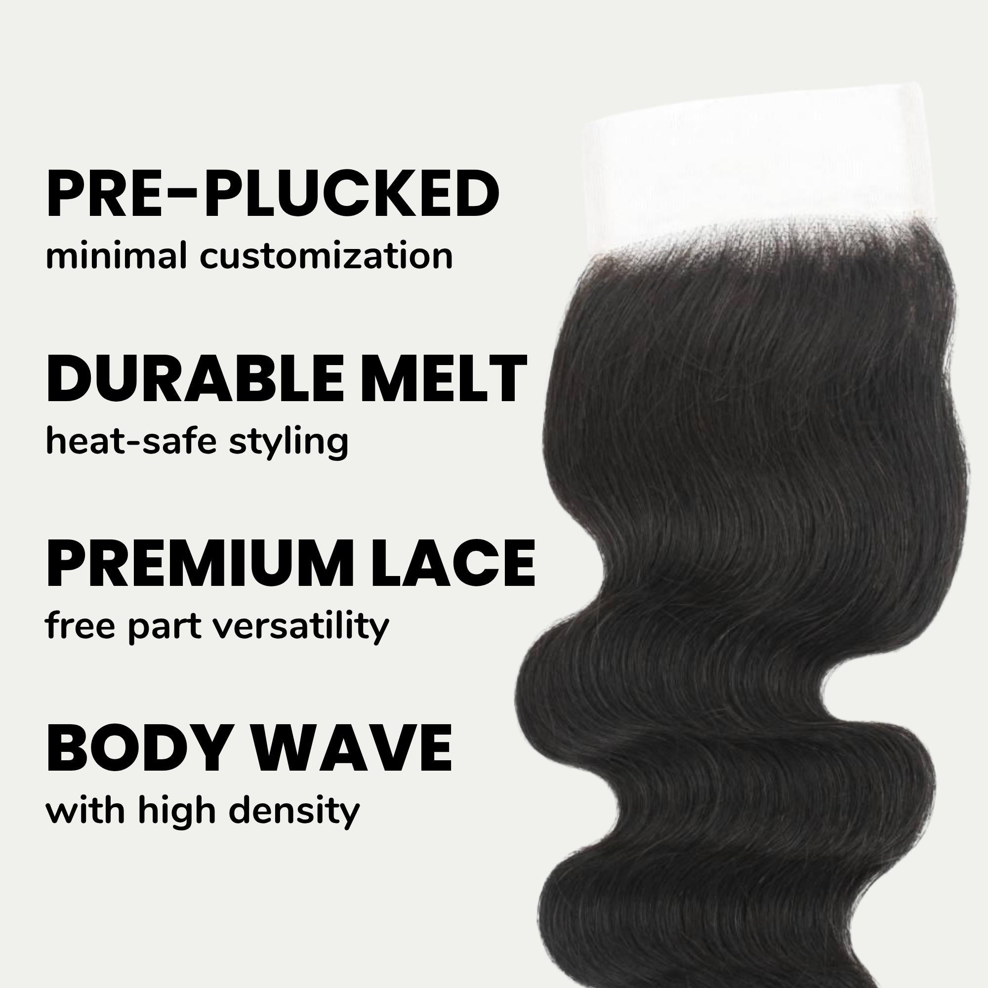 Brazilian Body Wave 4x4 HD Lace 100% Human Hair Closure