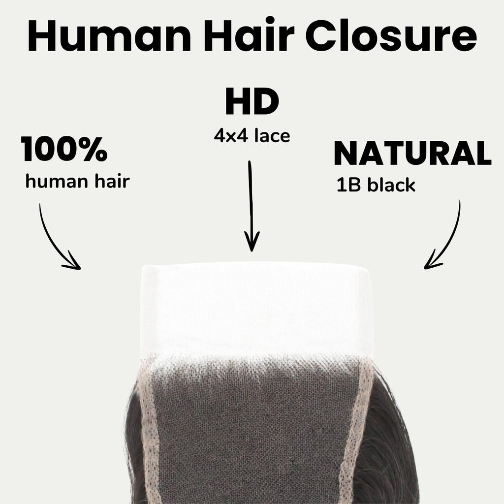 Brazilian Body Wave 4x4 HD Lace 100% Human Hair Closure - Private Label