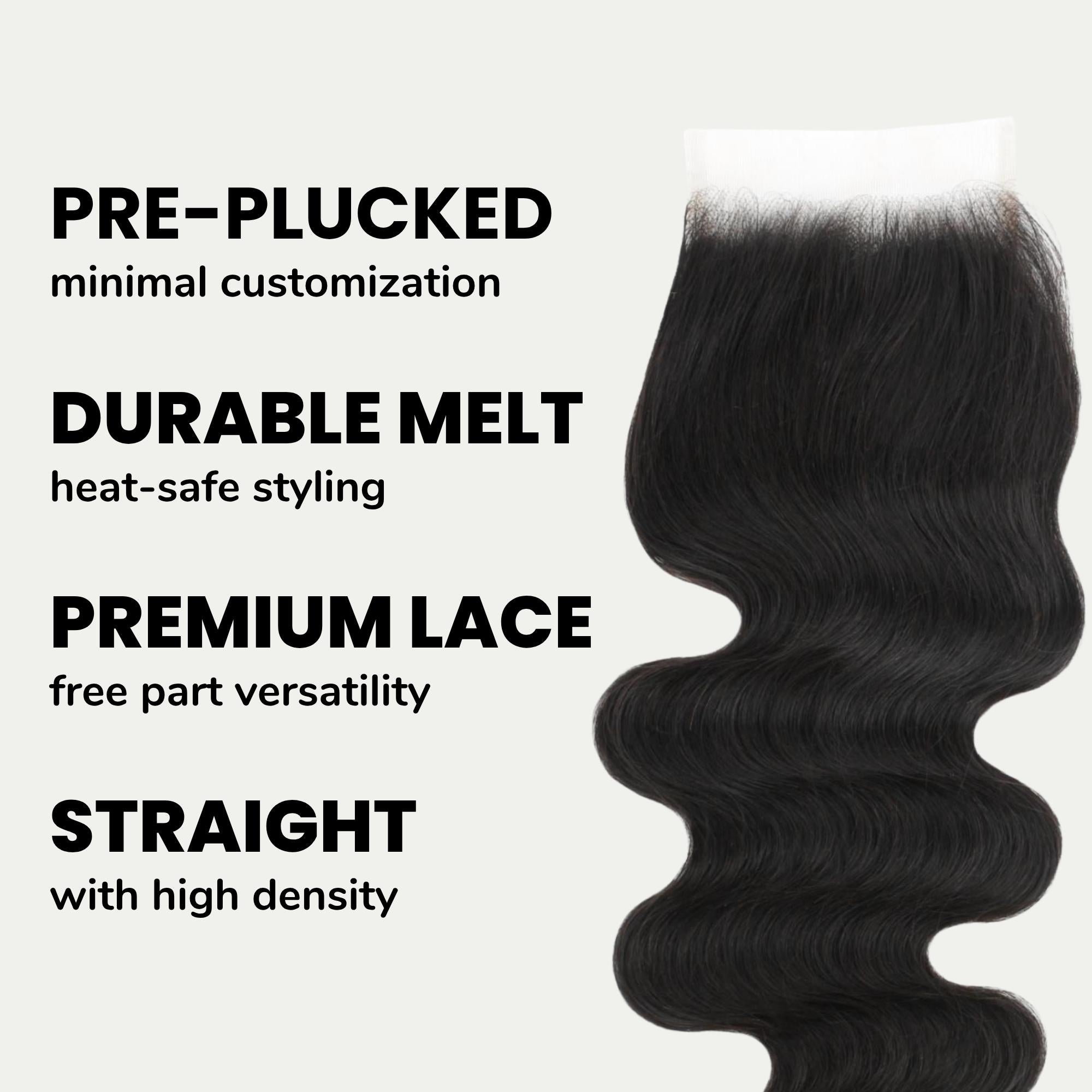 Brazilian Body Wave 4x4 Transparent Lace Human Hair Closure - Private Label