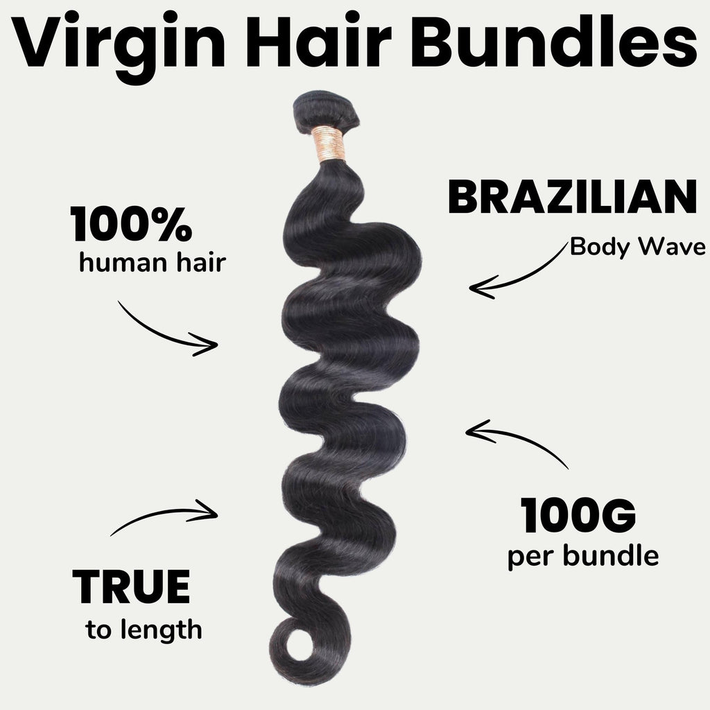 Brazilian Body Wave 100% Human Hair Bundles - Private Label