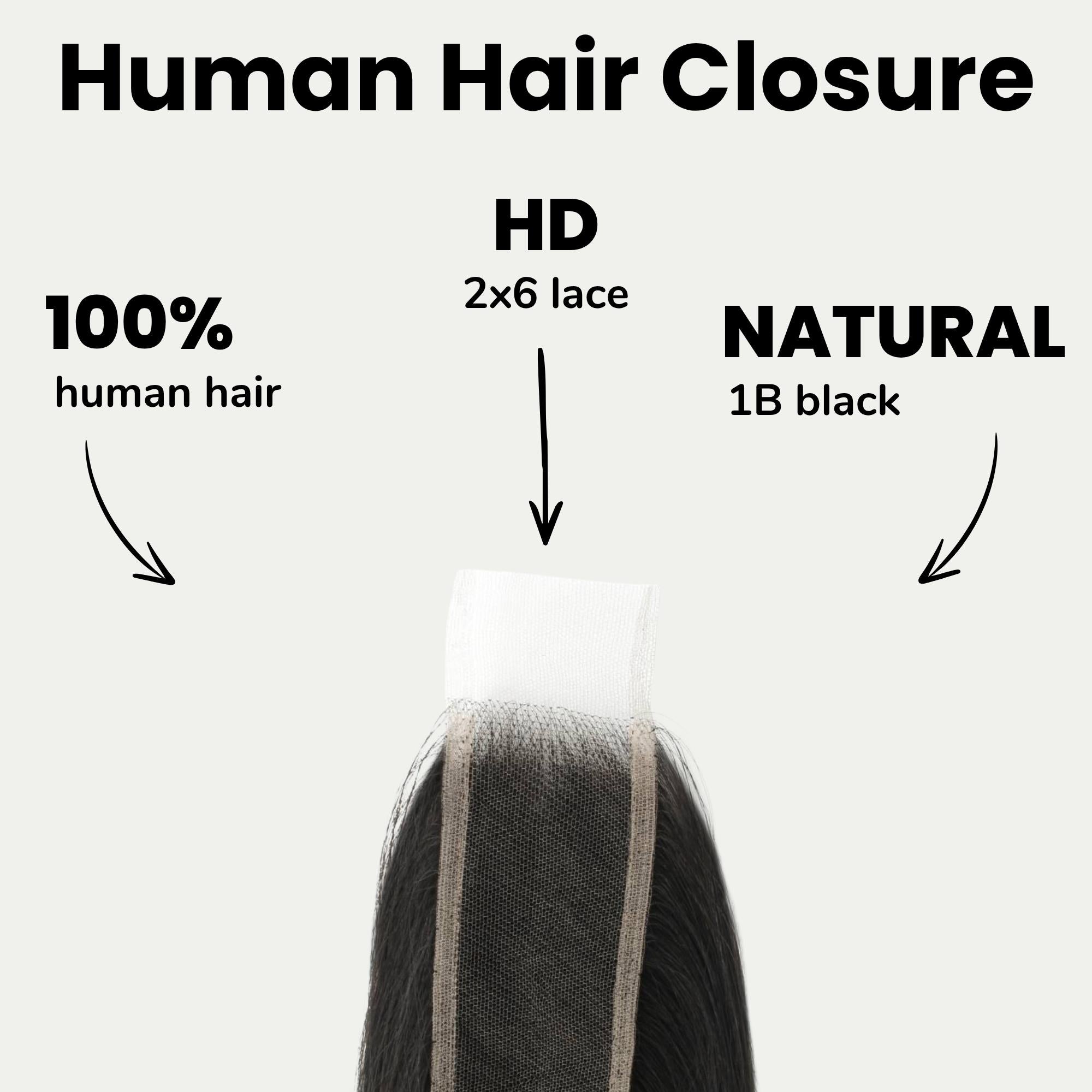 Brazilian Silky Straight 2x6 HD Lace Human Hair Closure - Private Label