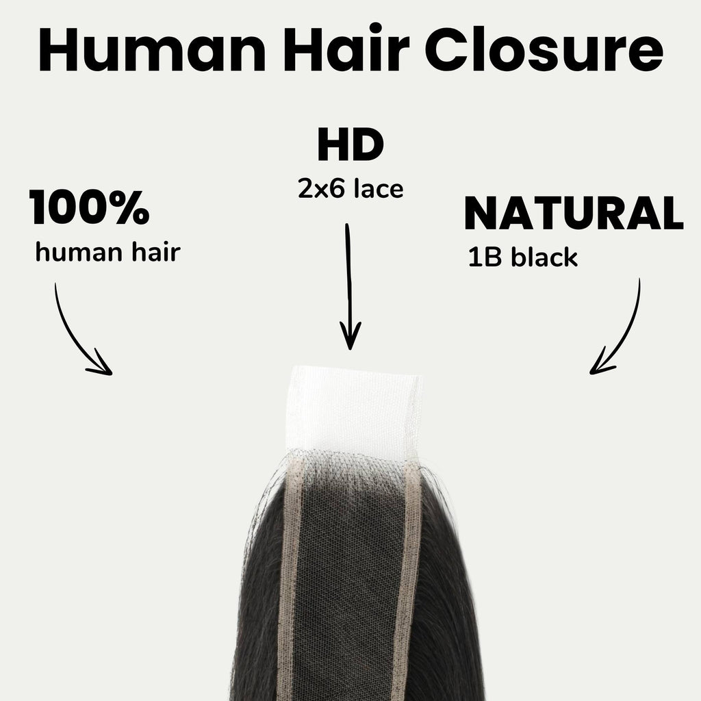 Brazilian Silky Straight 2x6 HD Lace Human Hair Closure - Private Label