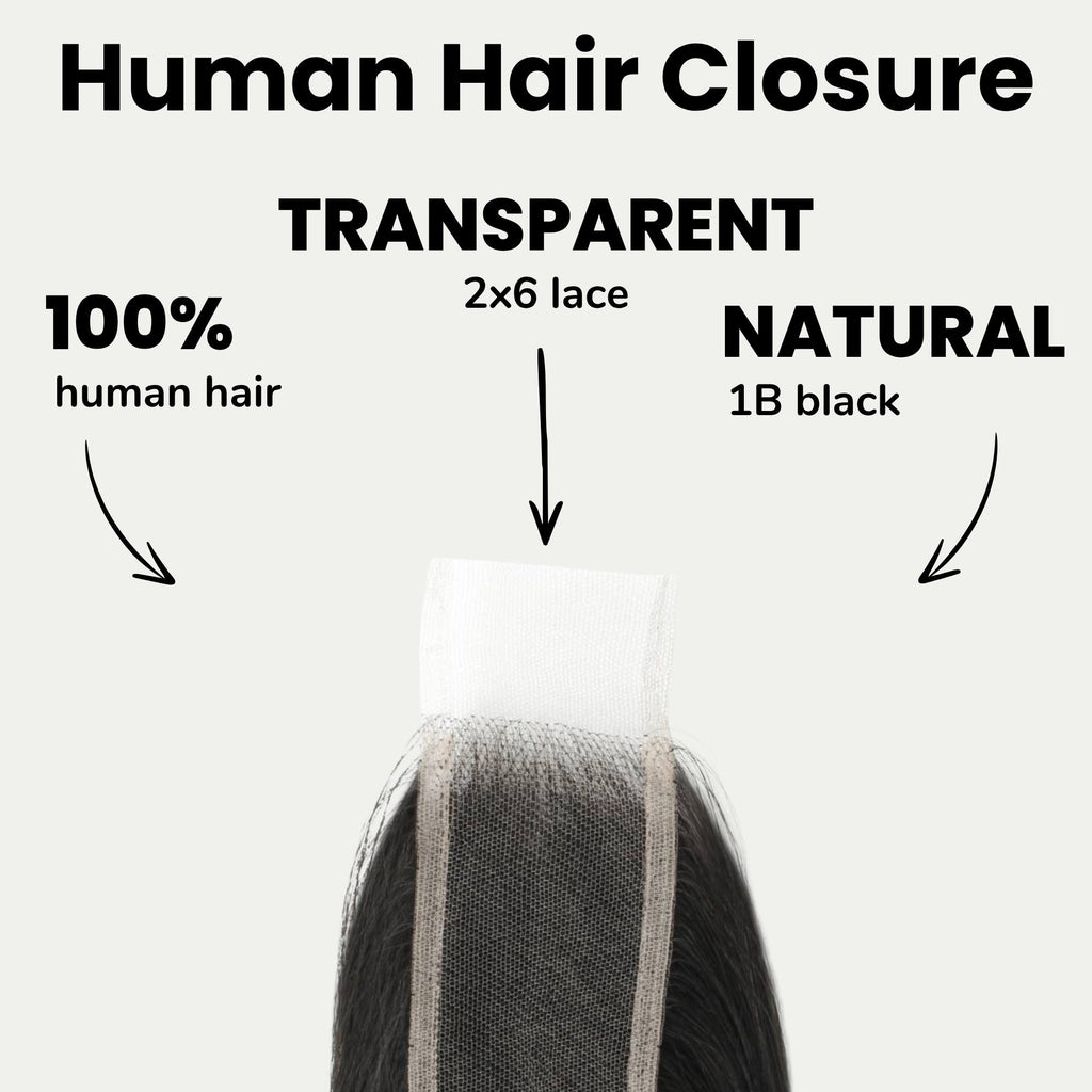 Brazilian Silky Straight 2x6 Transparent Lace Human Hair Closure - Private Label