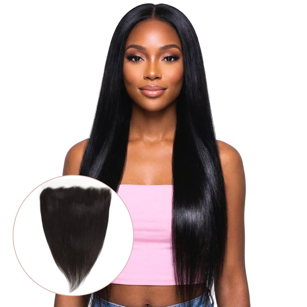 Brazilian Straight 13x4 Transparent Lace Human Hair Frontal - Private Label