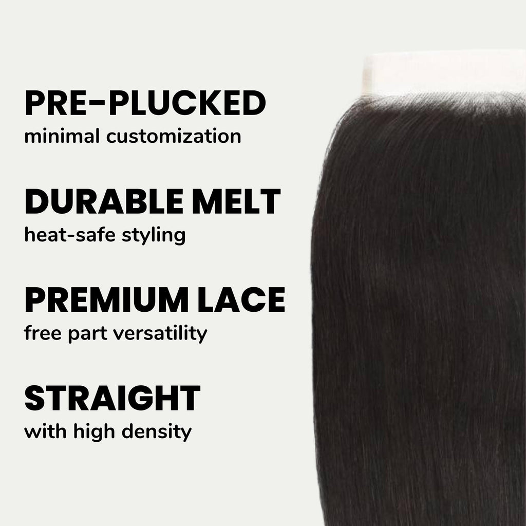 Brazilian Straight 4x4 HD Lace 100% Human Hair Closure - Private Label