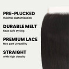 Brazilian Straight 4x4 HD Lace 100% Human Hair Closure - Private Label