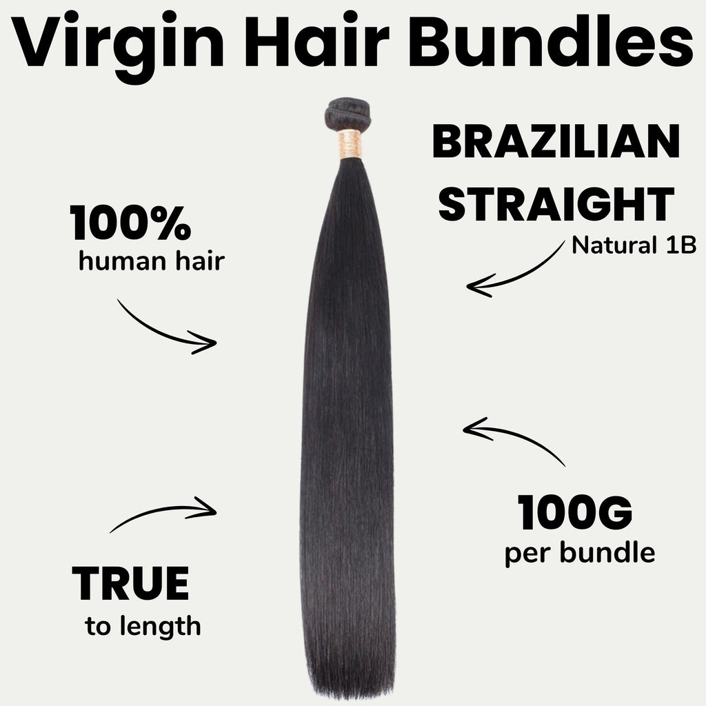 Brazilian Straight 100% Human Hair Bundles - Private Label