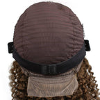 Brown Kinky Curly 13x4 Transparent Lace Front Wig - Private Label