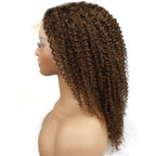 Brown Kinky Curly 13x4 Transparent Lace Front Wig - Private Label