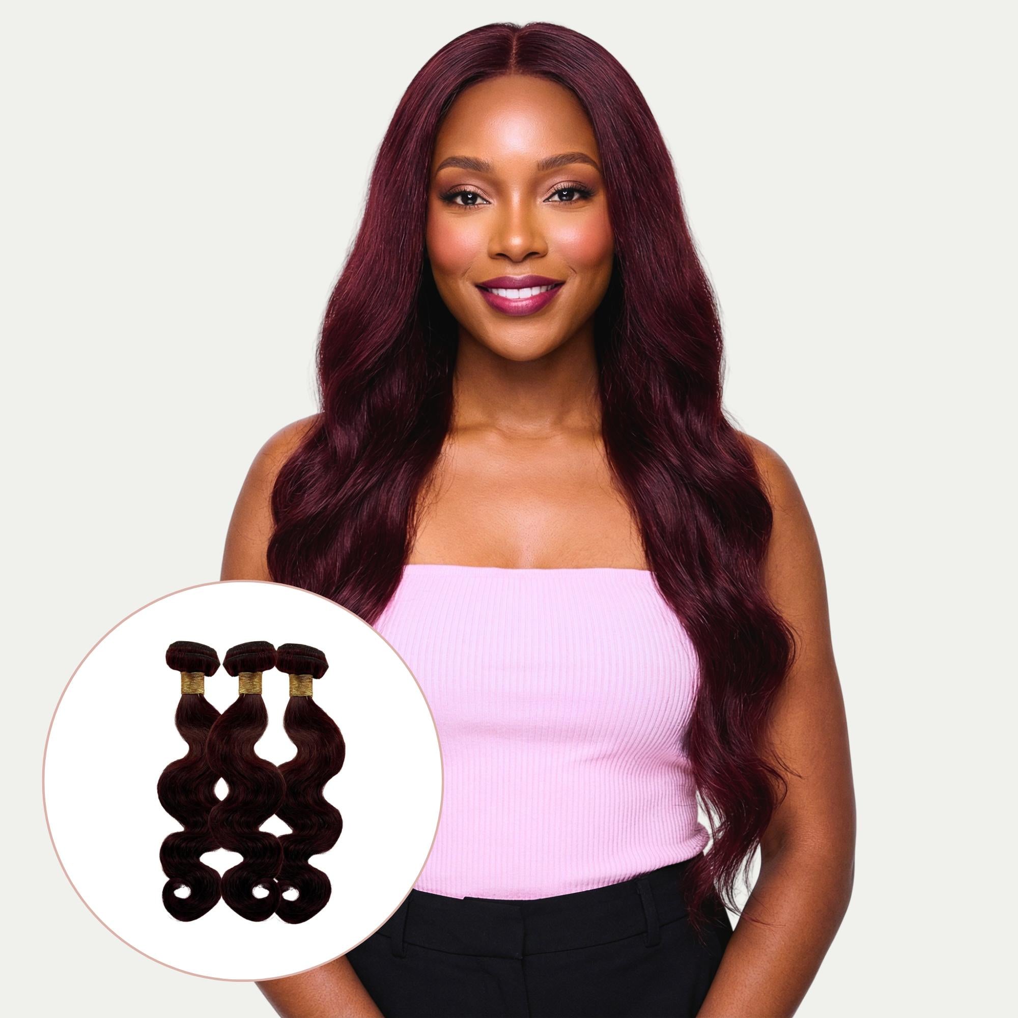 Burgundy Body Wave Bundle Deals - Private Label