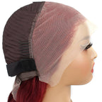 Burgundy Body Wave 13x4 Transparent Lace Front Wig - Private Label