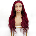 Burgundy Body Wave 13x4 Transparent Lace Front Wig - Private Label