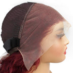 Burgundy Deep Wave 13x4 Transparent Lace Front Wig - Private Label