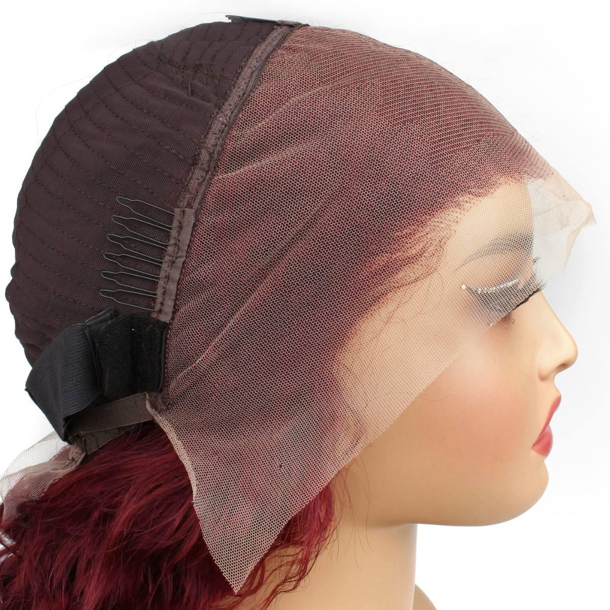 Burgundy Deep Wave 13x4 Transparent Lace Front Wig - Private Label