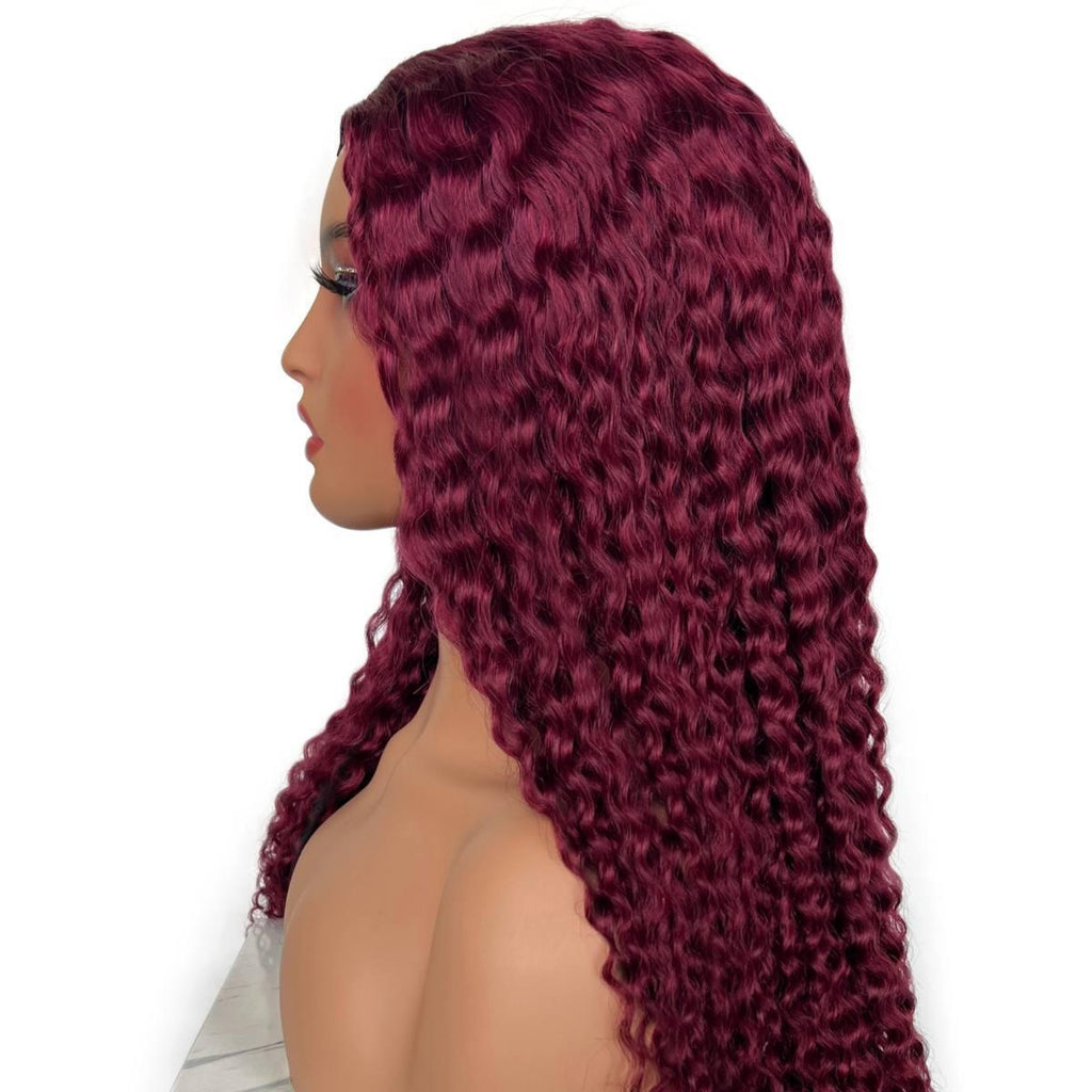 Burgundy Ocean Wave V Part 100% Human Hair Wig - Private Label