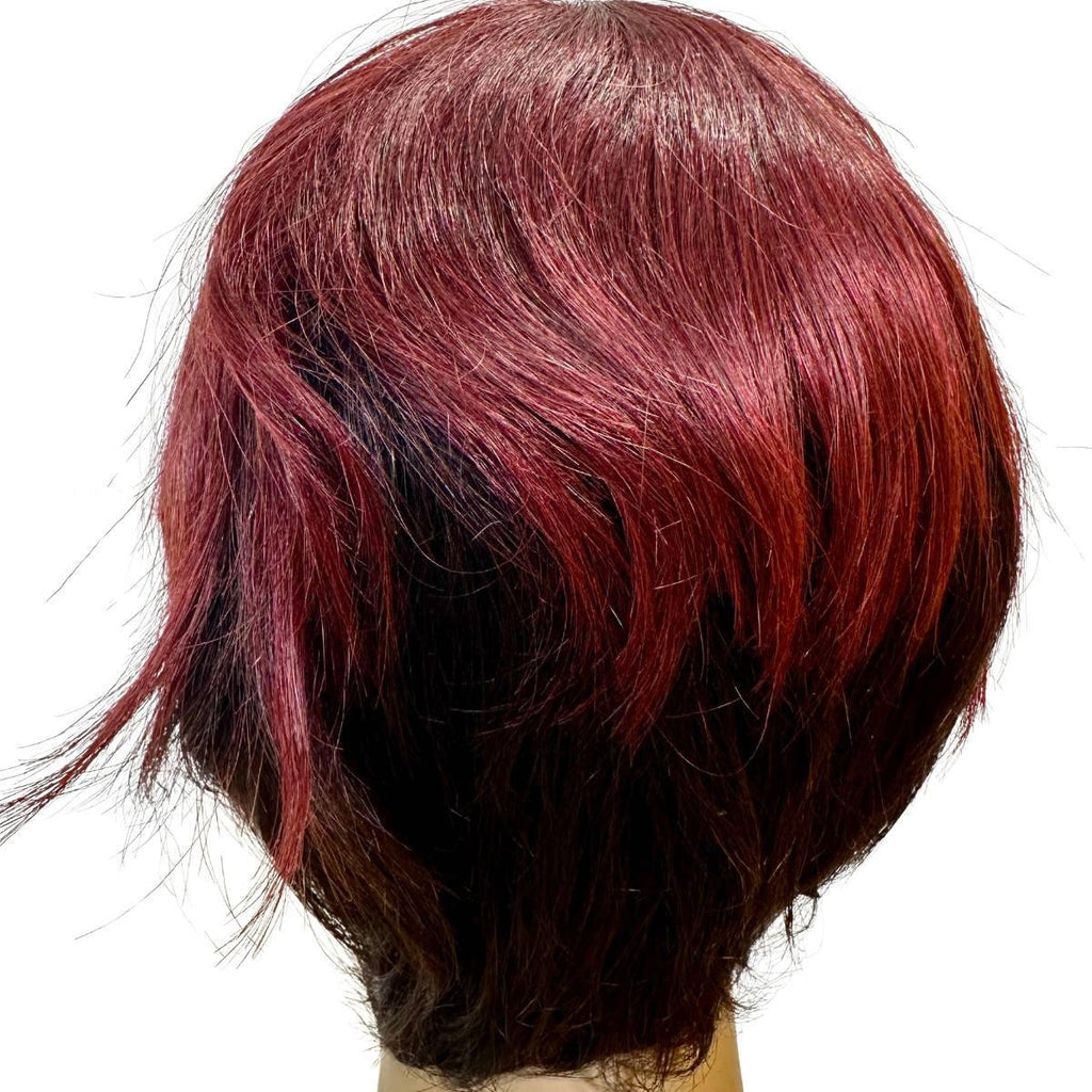 Burgundy Ombre Short 100% Human Hair Pixie Wig - Private Label