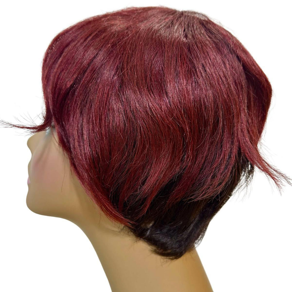 Burgundy Ombre Short 100% Human Hair Pixie Wig - Private Label