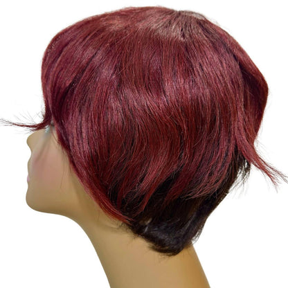 Burgundy Ombre Short Pixie Wig Side