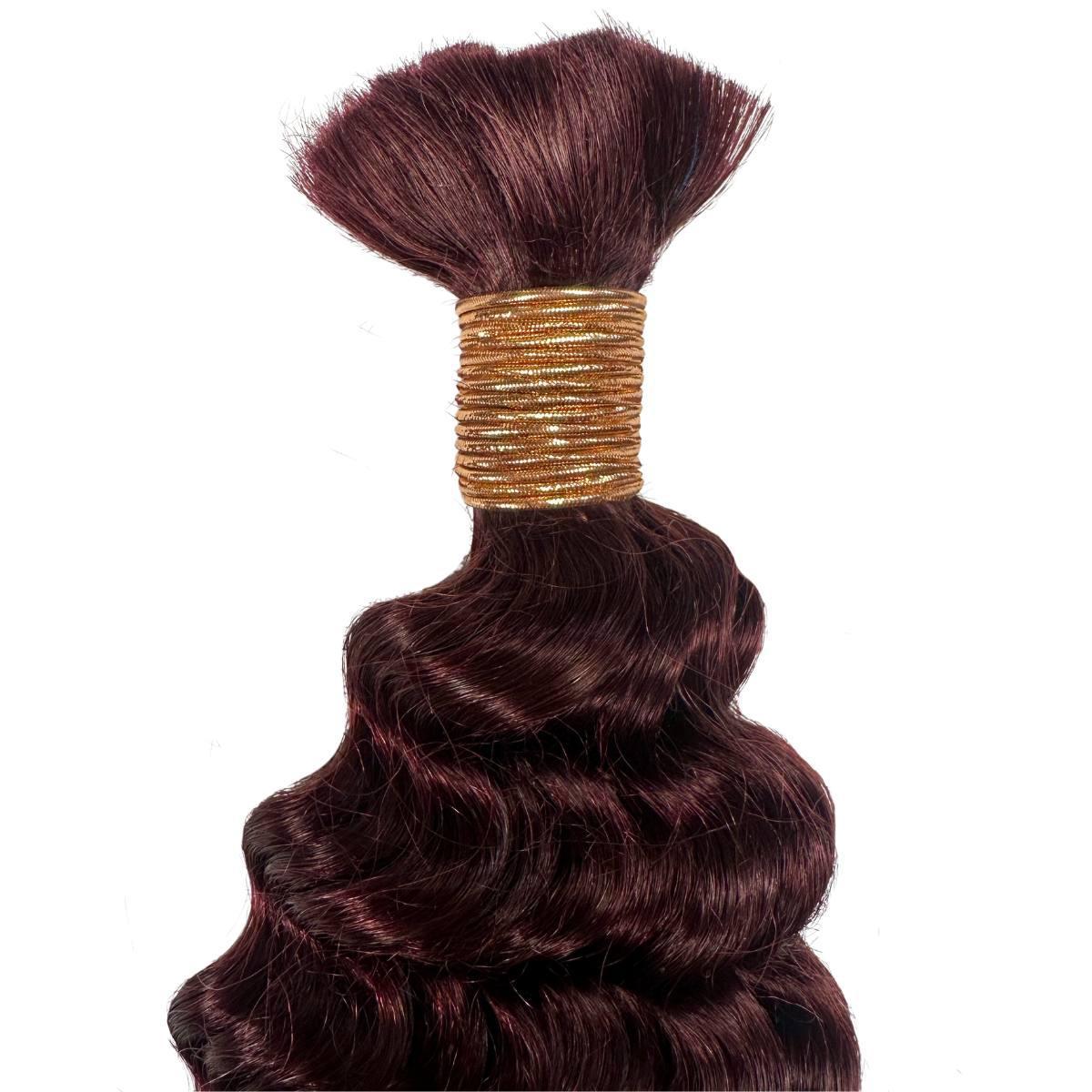Burgundy Deep Wave Color 99J Bulk 100% Human Braiding Hair - Private Label
