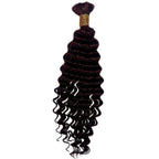 Burgundy Deep Wave Color 99J Bulk 100% Human Braiding Hair - Private Label