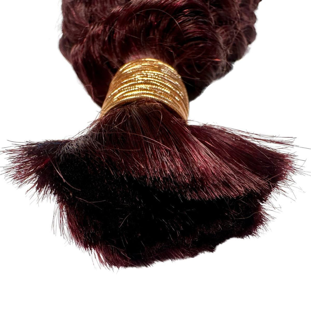 Burgundy Deep Wave Color 99J Bulk 100% Human Braiding Hair - Private Label