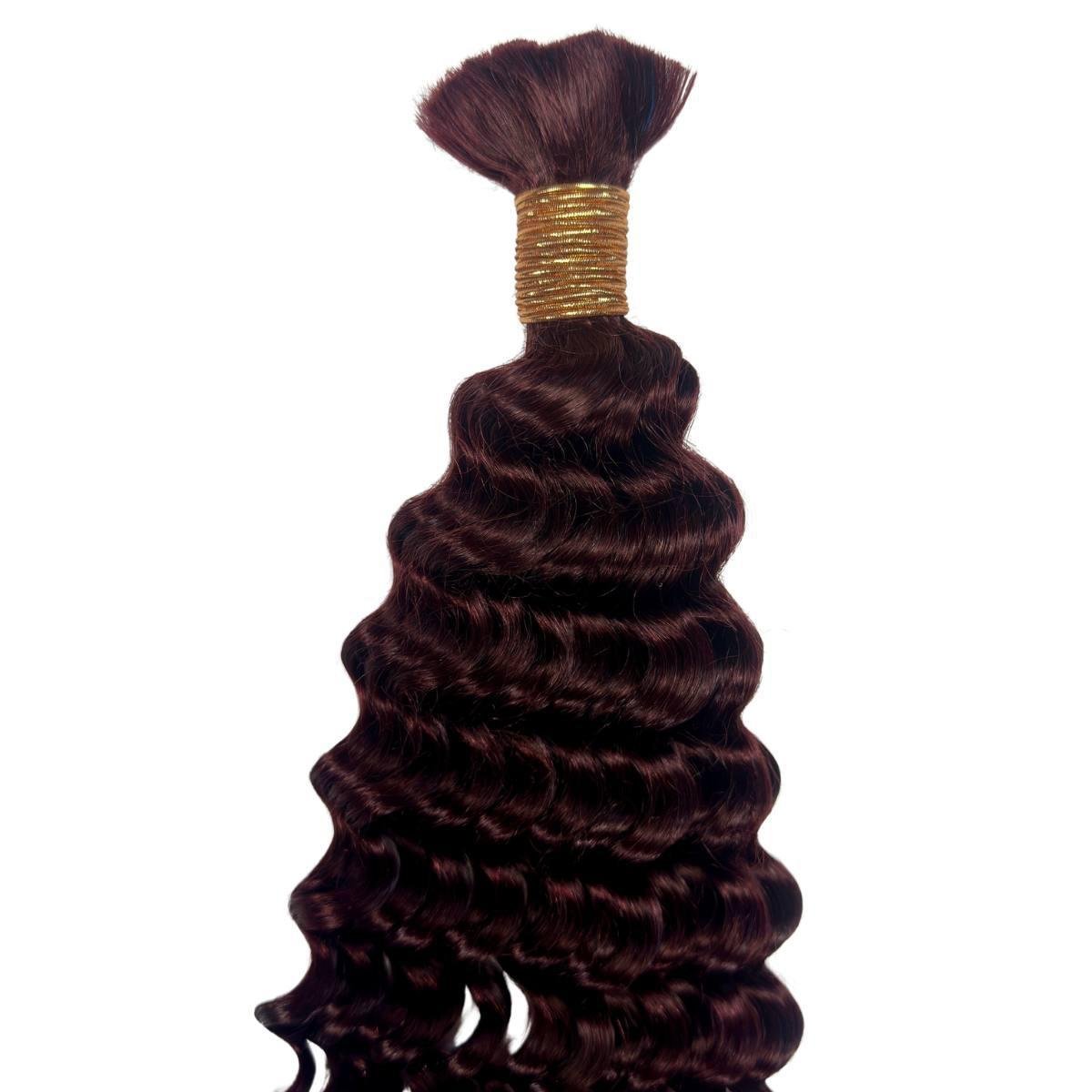 Burgundy Deep Wave Color 99J Bulk 100% Human Braiding Hair - Private Label