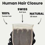 Burmese Curly 4x4 Swiss Lace Human Hair Closure - Private Label