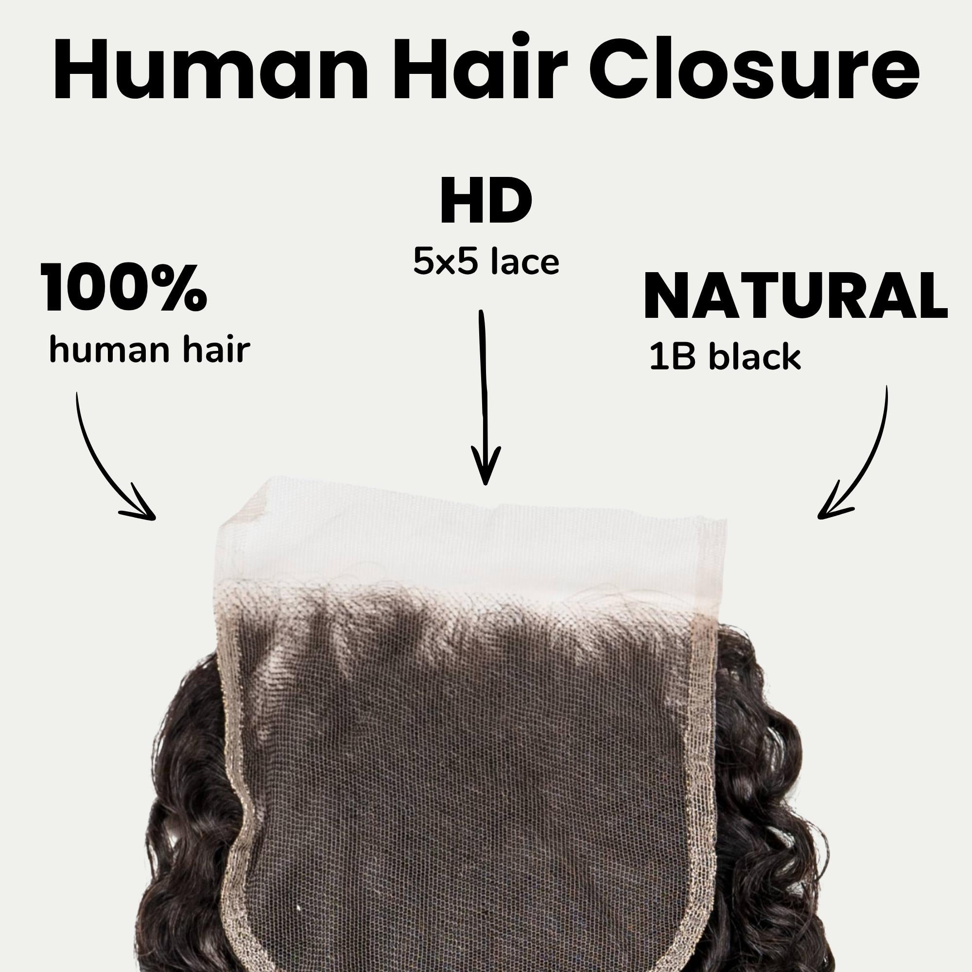 Burmese Curly 5x5 HD Lace Human Hair Closure - Private Label