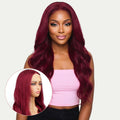 Cherry Red Body Wave 13x4 Transparent Lace Front Wig - Private Label